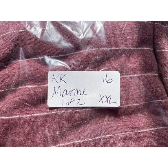 Marine Layer Top Womens XXL Red Double Knit Henley Striped Soft Cozy 13678 NEW - Picture 12 of 12